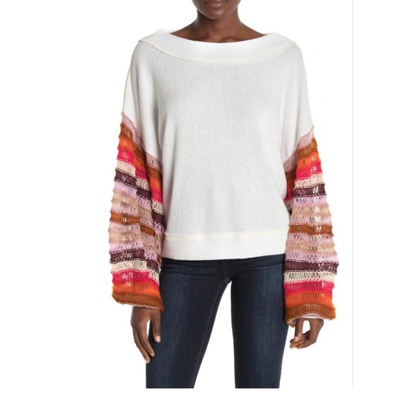 Urban Outfitters Sweaters - Urban Outfitters Balloon Sleeve Knit White Sweater